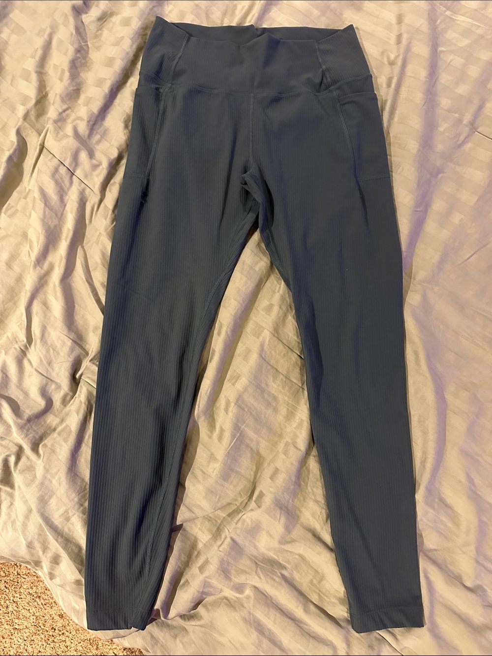 Mondetta Dark Gray Ribbed High-Waist Women’s Leggings